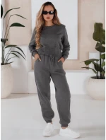 Dámská tmavě šedá tepláková souprava KEILI FashionStreet AY0647 Dámská tmavě šedá tepláková souprava KEILI FashionStreet AY0647