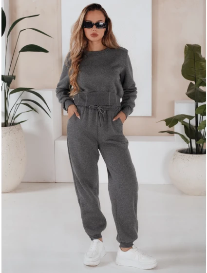 Dámská tmavě šedá tepláková souprava KEILI FashionStreet AY0647 Dámská tmavě šedá tepláková souprava KEILI FashionStreet AY0647