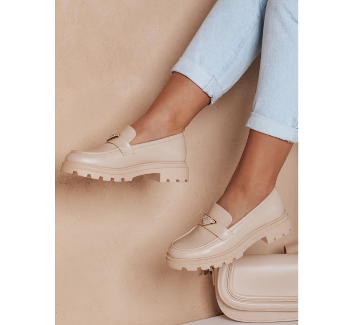 Dámské mokasíny s podrážkou beige Dstreet model 21984168 - FashionStreet