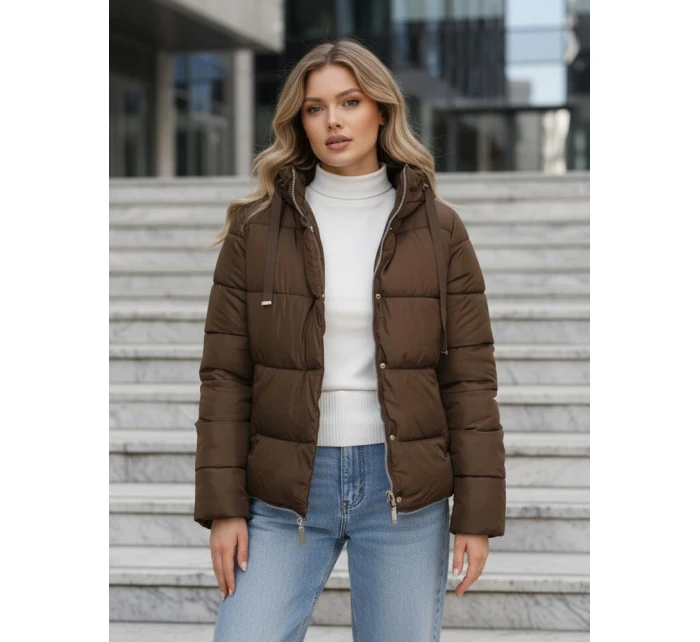 FashionStreet dámská zimní dlouhá hnědá bunda TY5475