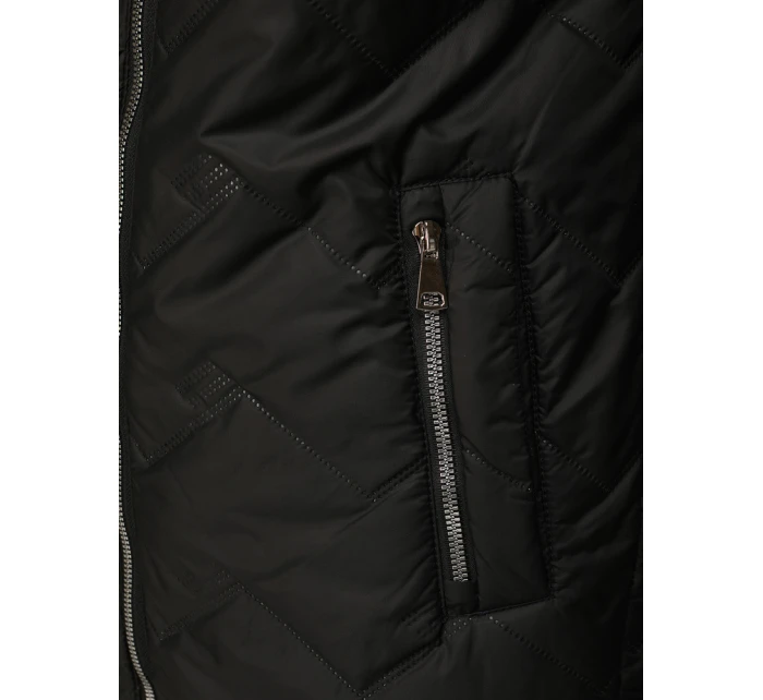 Dámská přechodná prošívaná bunda s kapucí černá FashionStreet TY5611 Dámská přechodná prošívaná bunda s kapucí černá FashionStreet TY5611