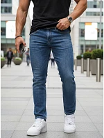 Pánské džíny slim fit s páskem modré FashionStreet UX4485 Pánské džíny slim fit s páskem modré FashionStreet UX4485