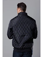 Černá pánská prošívaná bunda se stahovacími lemy model 18347930 - J.STYLE Černá pánská prošívaná bunda se stahovacími lemy model 18347930 - J.STYLE