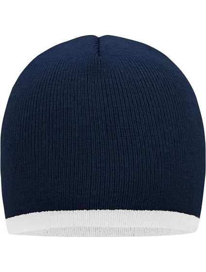 Daiber MB 7584 Pletená čepice s kontrastním lemem 03.7584 navy/white Daiber MB 7584 Pletená čepice s kontrastním lemem 03.7584 navy/white