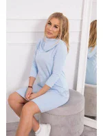 Šaty s kapucí a kapsami modré