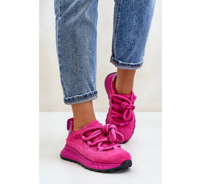 Semišové Dámské Tenisky S  Fuchsie model 21671675 - Artiker