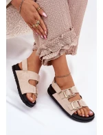 Dámské sandály s přezkami světle béžové Seladith