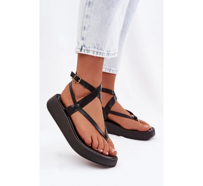 Dámské sandály Japonky na platformě Černé Gelira Dámské sandály Japonky na platformě Černé Gelira