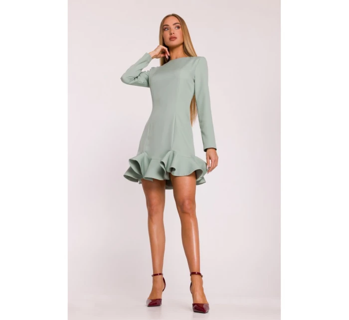 M880 Šaty s volánkovým lemem - mátové M880 Šaty s volánkovým lemem - mátové