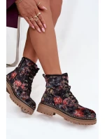 Dámské botky Artiker – černé, zateplené, se vzorem, na platformě Dámské botky Artiker – černé, zateplené, se vzorem, na platformě