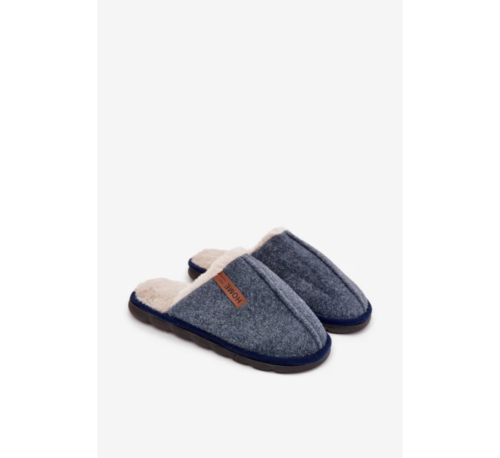 Pánské chlupaté papuče – tmavě modré Darielle Pánské chlupaté papuče – tmavě modré Darielle
