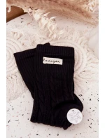 Teplé dámské ponožky s vlnou – černé