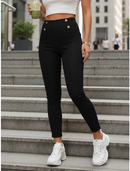 Dámské legíny s vysokým pasem černé FashionStreet UY2849