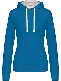 K 465 Dámská mikina s kontrastní kapucí model 22509592 tropical blue/white - Kariban