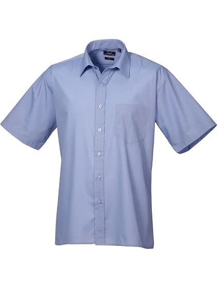 Premier PR 202 Popelínová košile s krátkým rukávem 39.0202 mid blue Premier PR 202 Popelínová košile s krátkým rukávem 39.0202 mid blue