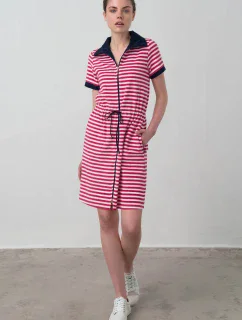 Vamp - Pohodlné celopropínací froté šaty 16928 - Vamp