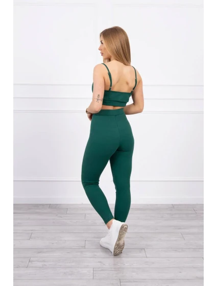 Souprava s halenkou s žebrováním zelená Souprava s halenkou s žebrováním zelená