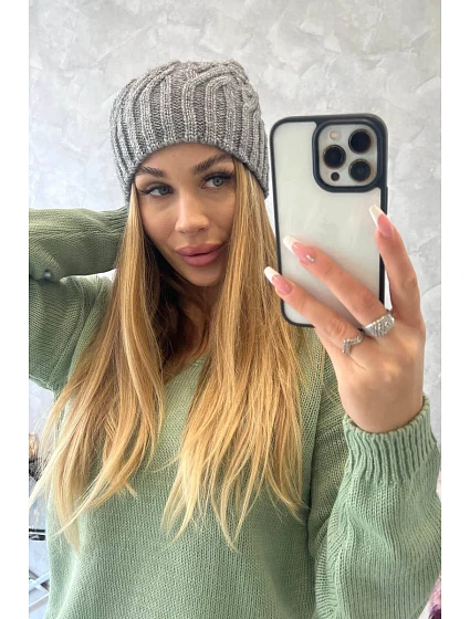 Fleecová čepice Paulina model 18750167 tmavě šedá - K-Fashion