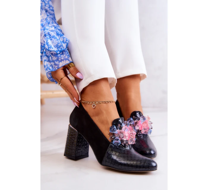 Semišové Lodičky Kůže černé model 21579520 - Boto