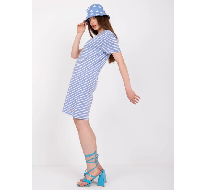 Šaty D16054M30315A bílé a modré Šaty D16054M30315A bílé a modré