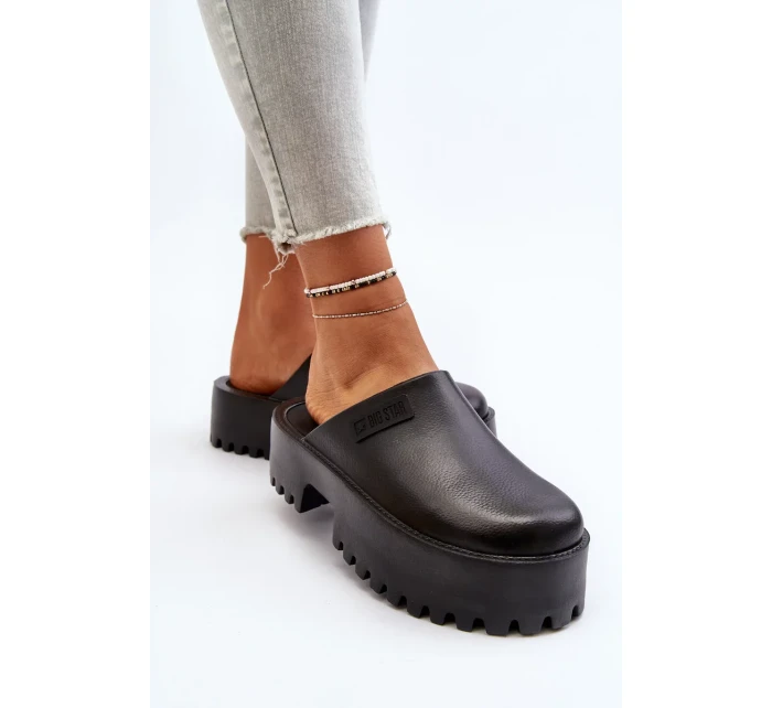 Dámské pantofle s masivní podrážkou Big Star Černá Dámské pantofle s masivní podrážkou Big Star Černá