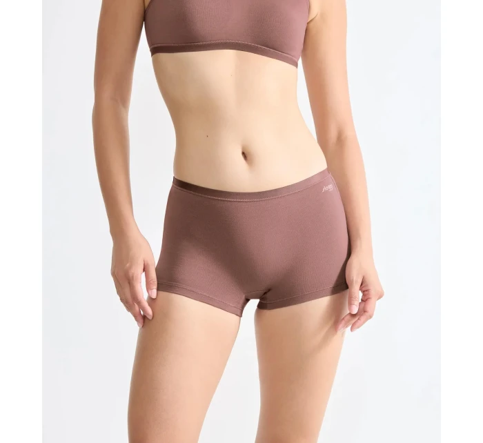 Dámské kalhotky GO Daily Cotton Short 3P - BROWN - sv. hnědé 1141 - SLOGGI Dámské kalhotky GO Daily Cotton Short 3P - BROWN - sv. hnědé 1141 - SLOGGI