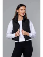 Krátká černá vesta se stojáčkem model 18266810 - J.STYLE Krátká černá vesta se stojáčkem model 18266810 - J.STYLE