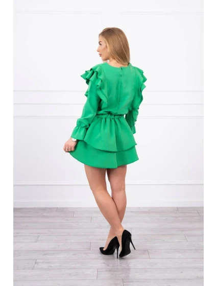 Šaty se svislými volány světle zelené Šaty se svislými volány světle zelené