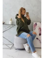 Zateplená mikina se zipem na zádech v barvě khaki Zateplená mikina se zipem na zádech v barvě khaki