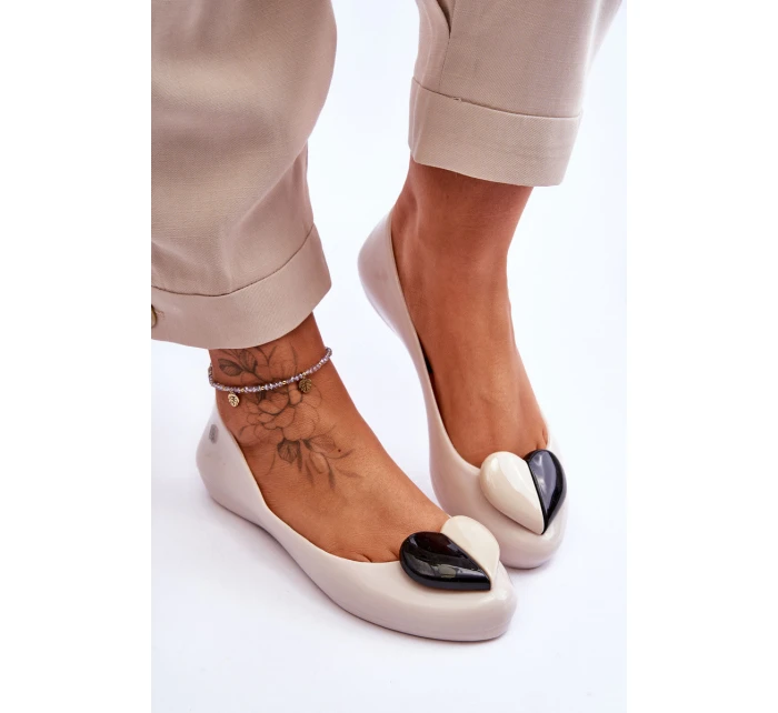 Dámské baleríny se srdcem model 21616916 světle béžová - Zaxy