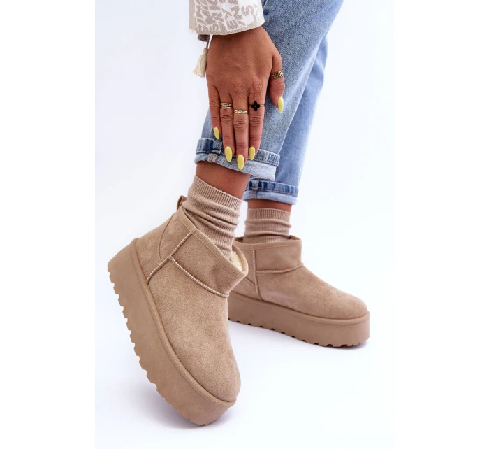 Kůže Boty Na Platformě Bežové model 21630209 - Boto Kůže Boty Na Platformě Bežové model 21630209 - Boto