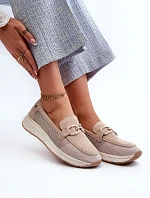 Dámské semišové mokasíny D&A TW210 Beige