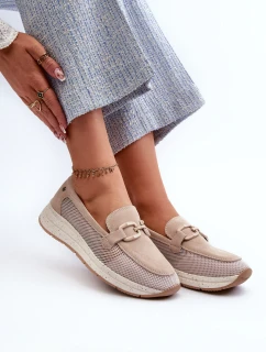 Dámské semišové mokasíny D&A model 21660237 Beige - S.Barski