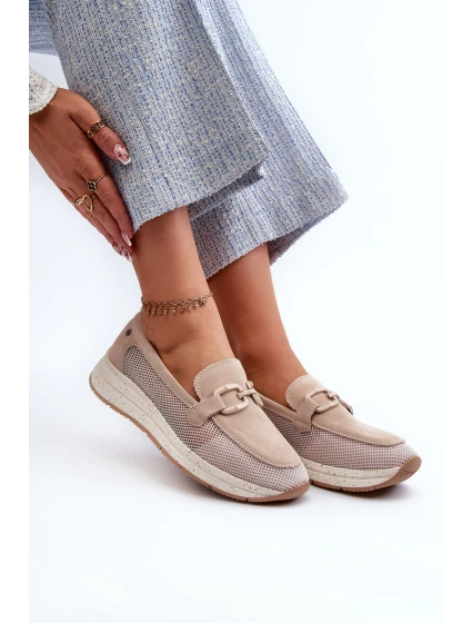 Dámské semišové mokasíny D&A model 21660237 Beige - S.Barski