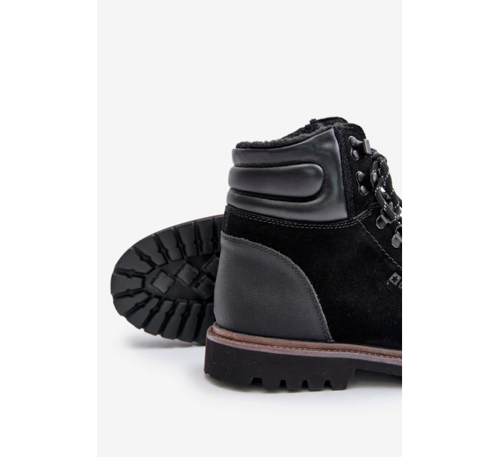 Semišové Zateplené Boty Třpytky Pánské Big Star OO174643 Černé Semišové Zateplené Boty Třpytky Pánské Big Star OO174643 Černé