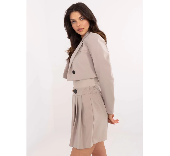 Spódnica MI SD model 20834547 ciemny bezowy - FPrice Spódnica MI SD model 20834547 ciemny bezowy - FPrice