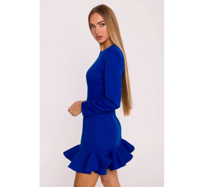 model 21296141 Šaty s volánkovým lemem královská modř - Moe model 21296141 Šaty s volánkovým lemem královská modř - Moe