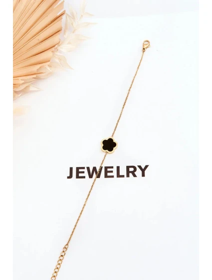 Dámský náramek s černým květem zlata Dámský náramek s černým květem zlata