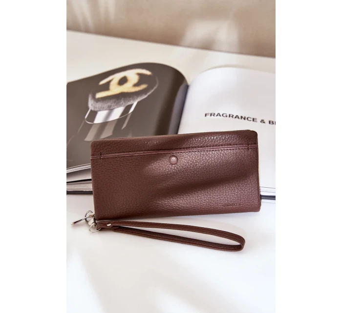 Velká Dámská Peněženka s Ražbou Eko Kůže Čokoládová Martiel