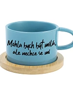 MOHLA BYCH BÝT MILÁ, ALE NECHCE SE MI - modrý hrníček makronka 200 ml