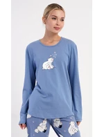 Dámské pyžamo dlouhé Méďa a model 21417076 - Vienetta Dámské pyžamo dlouhé Méďa a model 21417076 - Vienetta