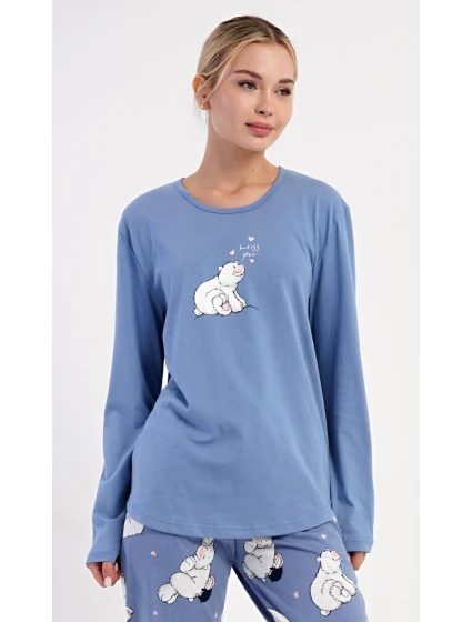 Dámské pyžamo dlouhé Méďa a model 21417076 - Vienetta Dámské pyžamo dlouhé Méďa a model 21417076 - Vienetta