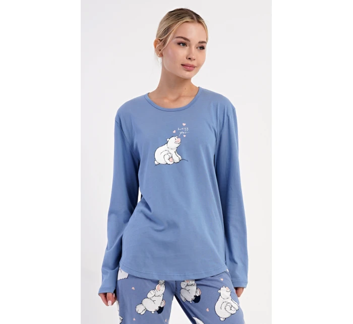 Dámské pyžamo dlouhé Méďa a model 21417076 - Vienetta Dámské pyžamo dlouhé Méďa a model 21417076 - Vienetta