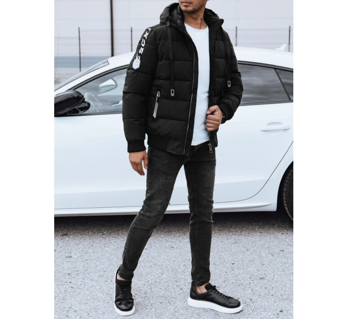 Pánská prošívaná bunda černá FashionStreet TX4637 Pánská prošívaná bunda černá FashionStreet TX4637