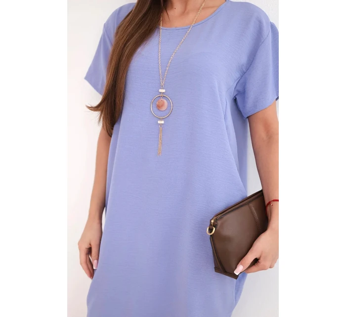 Šaty s kapsami a přívěskem fialová Šaty s kapsami a přívěskem fialová