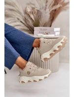 Zateplené Dámské Sportovní Boty Na Na Platformě Béžové model 21668469 - Boto Zateplené Dámské Sportovní Boty Na Na Platformě Béžové model 21668469 - Boto