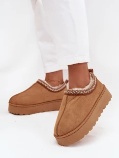 Nízké dámské sněhule s výšivkou na platformě Camel Taliah