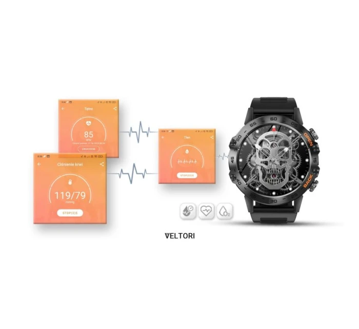 Černý silikonový řemínek model 21805551 - VELTORI