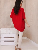 Oversized halenka s přívěskem červený