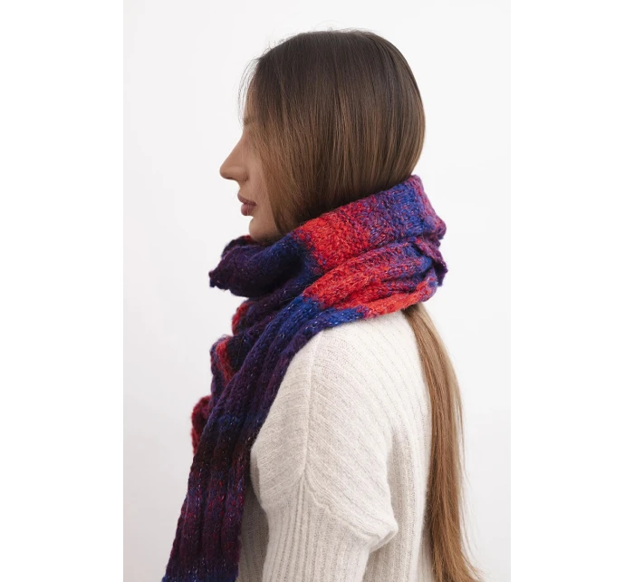 Komin dámský vlněný melírovaný měkký šátek na zimu KN20 fialový